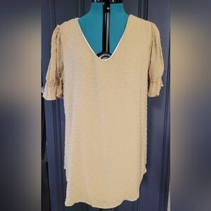 Tan Swiss Dot Blouse